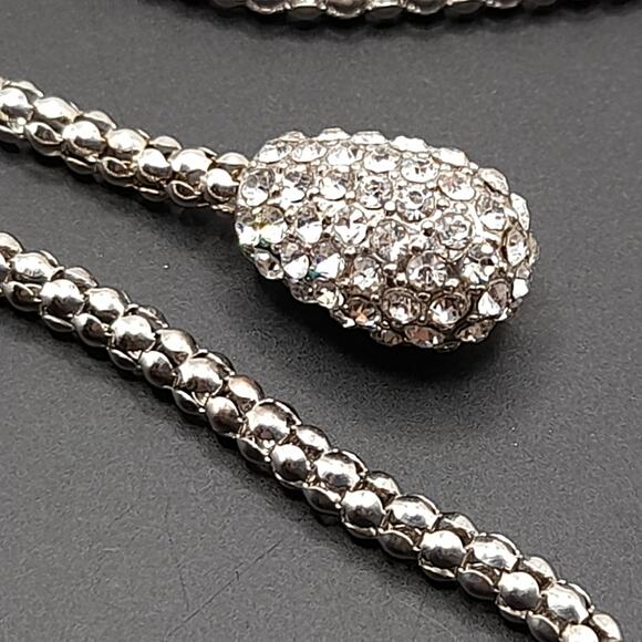 Chico's Rhinestone Lariat Necklace, Clear Pave Rhinestones, 36" - Picture 6 of 10